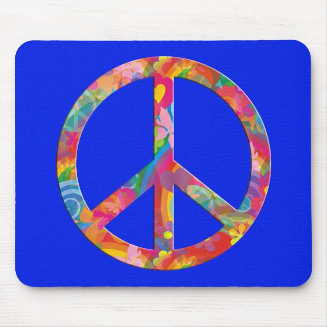 Blume Power Frieden | Königlicher Spritzer Mousepad (Vorne)
