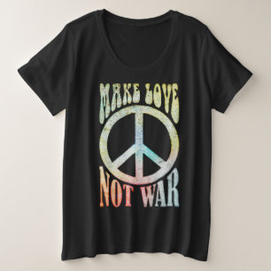 Blume Power Frieden - Liebe nicht Krieg 1 Große Größe T-Shirt