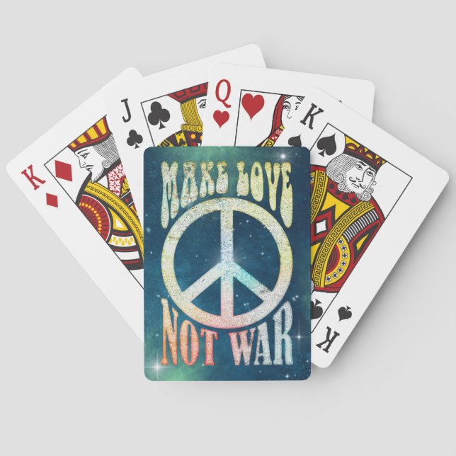 Blume Power Frieden - Liebe nicht Krieg 1 Spielkarten (Rückseite)