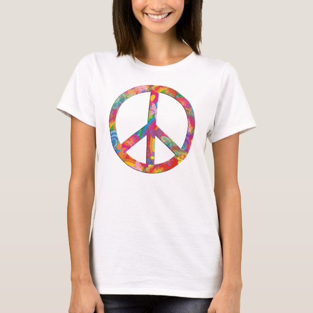 Blume Power Frieden T-Shirt (Vorderseite)