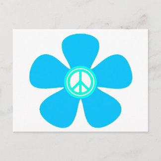 Blume Power Friedenszeichen Postkarte