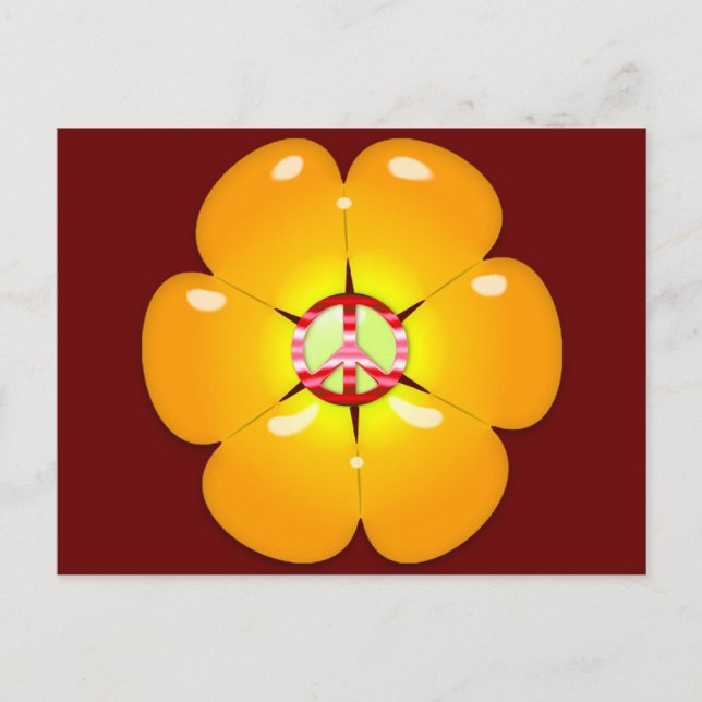 Blume Power Friedenszeichen Postkarte (Vorderseite)