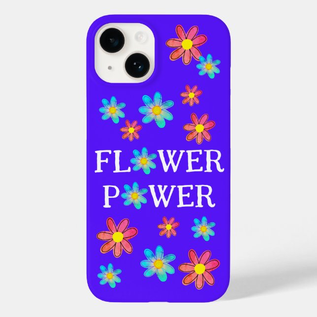 Blume Power Fun Case-Mate iPhone Fall 14 Hülle (Rückseite)