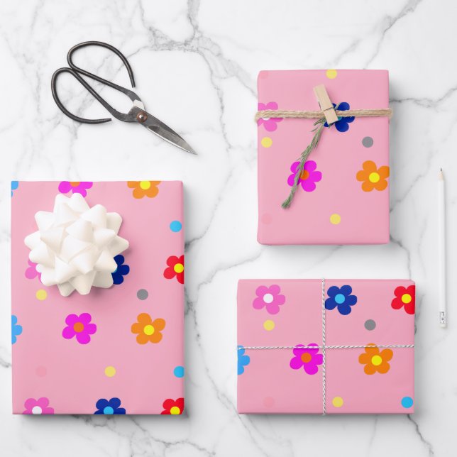 Blume Power Geschenkpapier Set (Vorderseite)