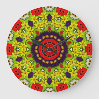 Blume Power Große Wanduhr