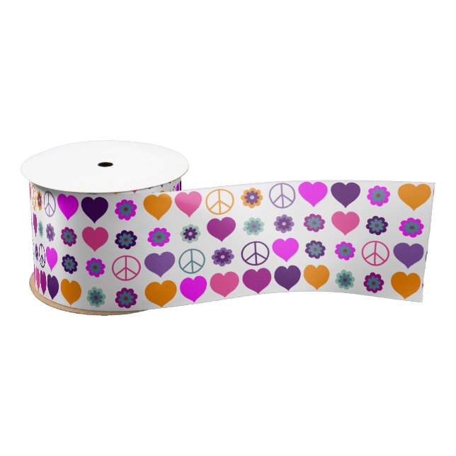 Blume Power HerzfriedenPattern + Ihr Backgr. Satinband (Spule)