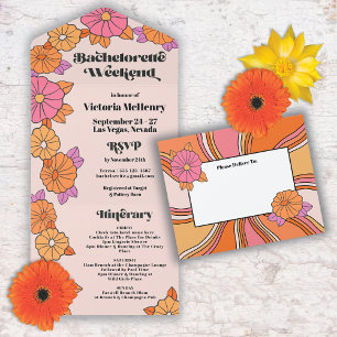Blume Power Hippie Bachelorette Wochenende All In One Einladung