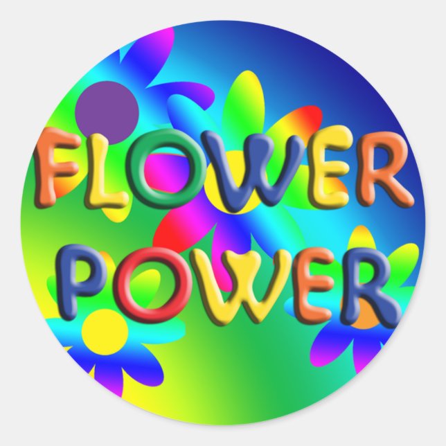 Blume Power Hippie Sticker (Vorderseite)
