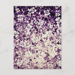 Blume Power in Mitternacht Violet, Floral Ombre Ar Postkarte