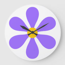 BLUME POWER - LILA GROßE WANDUHR