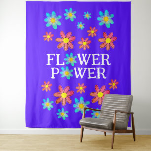 Blume Power Lila Wandteppich