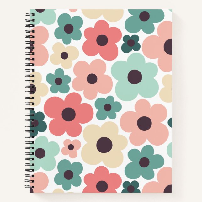 Blume Power Muster Notizbuch (Vorderseite)