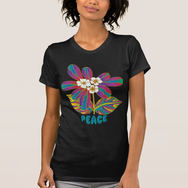 Blume Power Peace Design T-Shirt (Vorderseite)