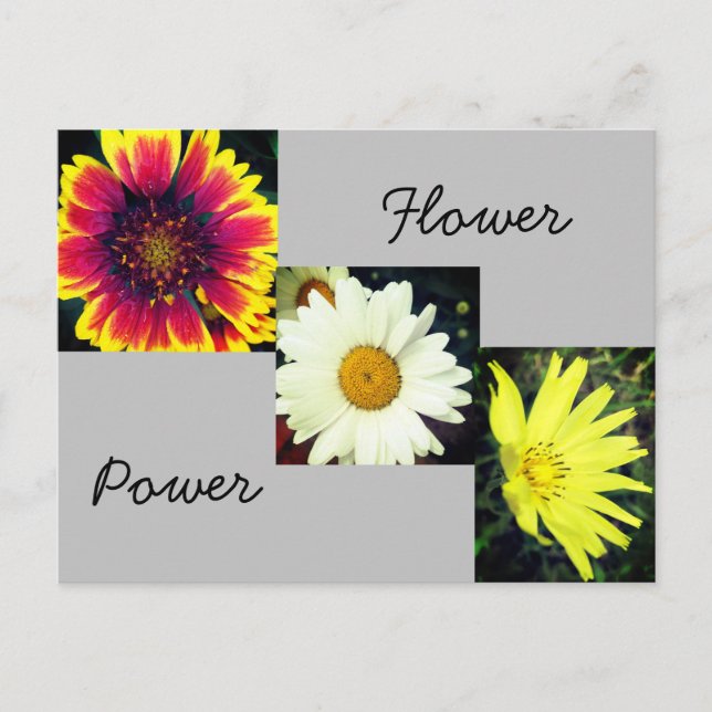 Blume Power Postkarte (Vorderseite)