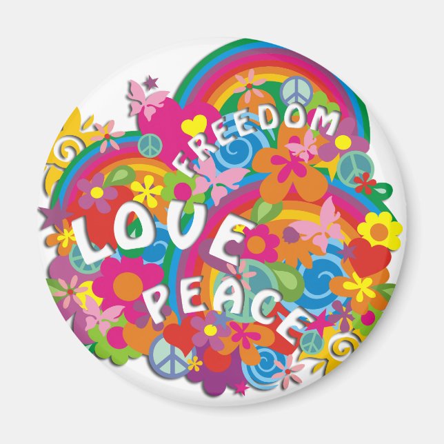 Blume Power Rainbow Magnet (Vorne)