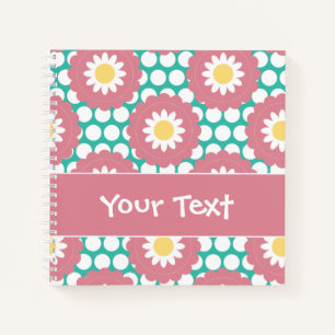 Blume Power Retro Daisy Muster Notizbuch