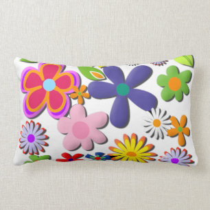 Blume Power Retro Floral Vector Lendenkissen