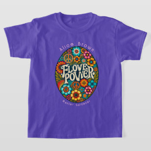 Blume Power Retro Vintage 60er Custom Girls T-Shirt