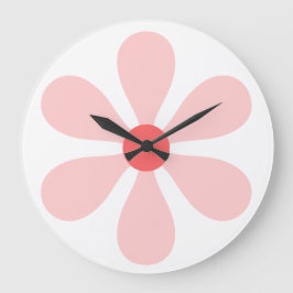 Blume Power - rosa Große Wanduhr