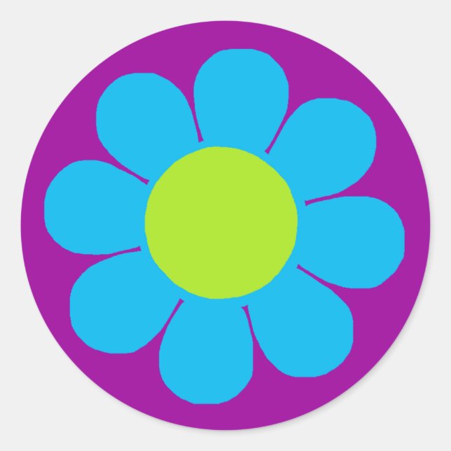 Blume Power Runder Aufkleber (Vorderseite)