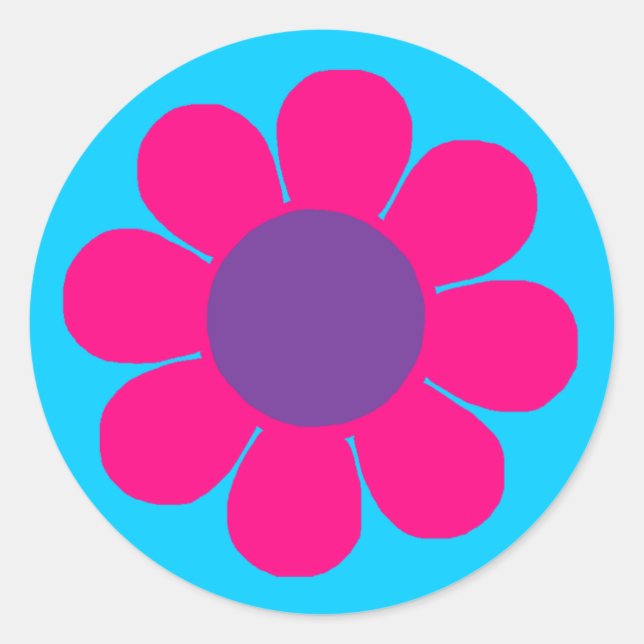 Blume Power Runder Aufkleber (Vorderseite)