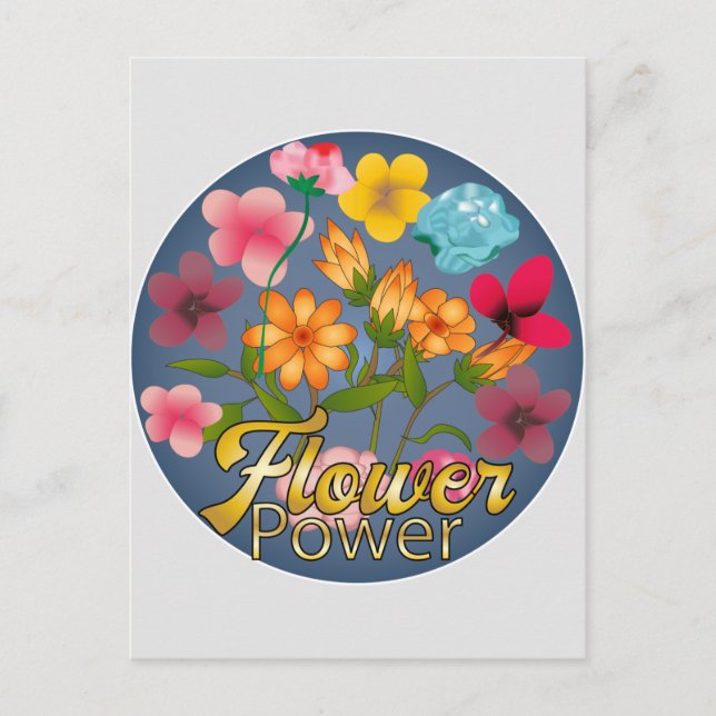Blume Power Signieren Postkarte (Vorderseite)