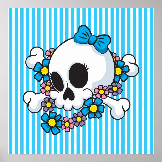 Blume Power Skull Poster (Vorne)