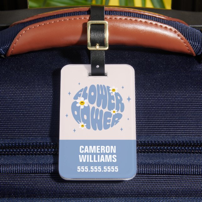 Blume Power Slogan Gepäckanhänger (Vorderseite Insitu 2)