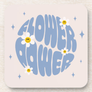 Blume Power Slogan Getränkeuntersetzer