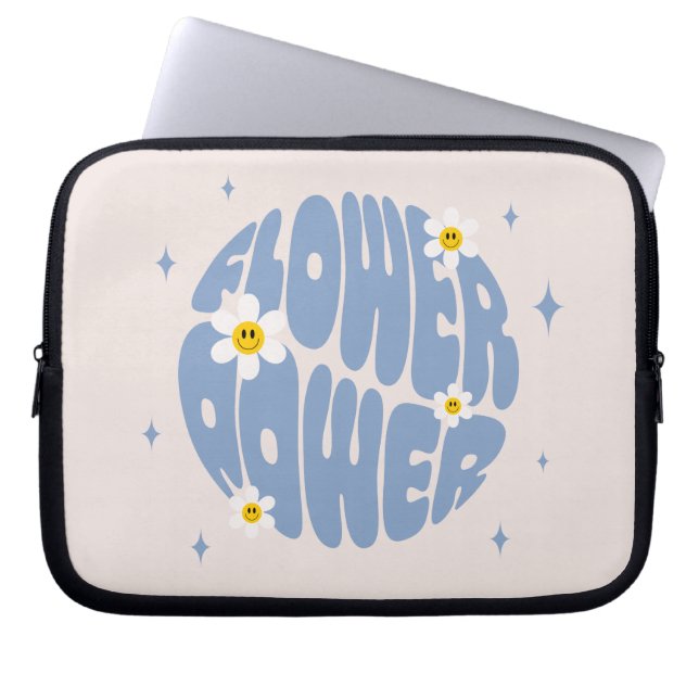 Blume Power Slogan Laptopschutzhülle (Vorderseite)