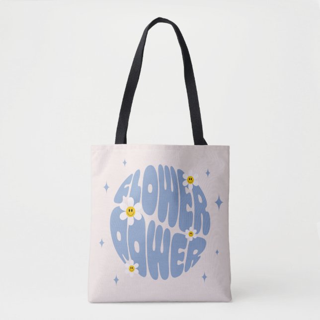 Blume Power Slogan Tasche (Vorderseite)