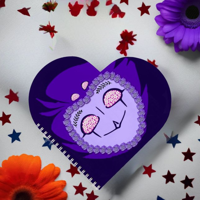 Blume Power Stolas Goetia Herzlichkeit Notizbuch (Flower Power Stolas Goetia Heart Notebook Front)