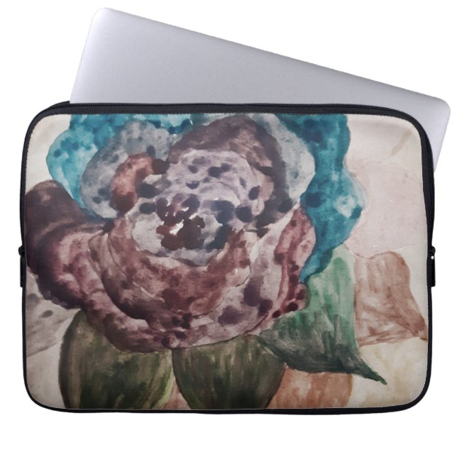 Blume Princess Pastell Navy Blush Pink Blues Laptopschutzhülle (Vorderseite)