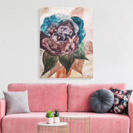Blume Princess Pastell Navy Blush Pink Blues Leinwanddruck