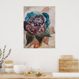 Blume Princess Pastell Navy Blush Pink Blues Poster