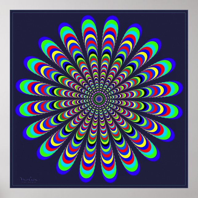 Blume Propeller optische Illusion Poster (Vorne)