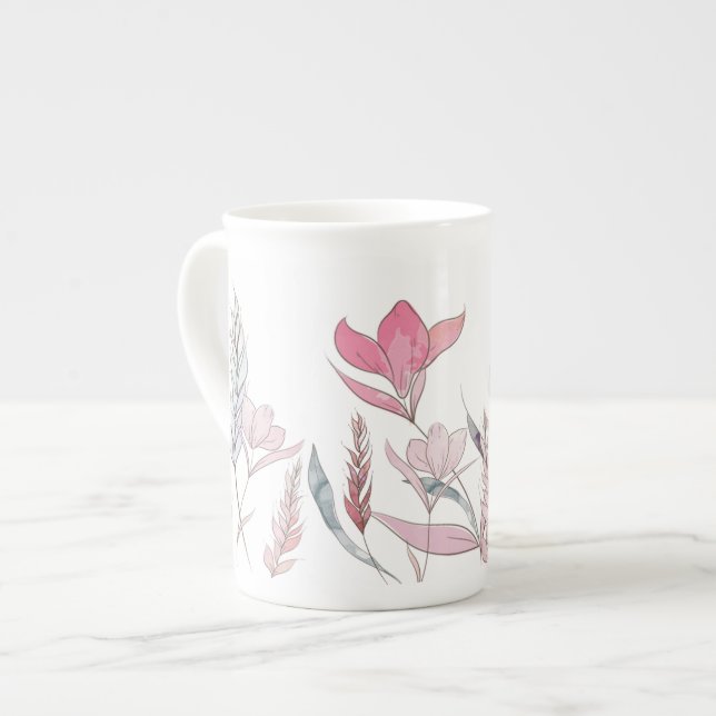 Blume Prozellantasse (Vorderseite Links)