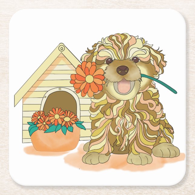 Blume Pup Untersetzer (Vorderseite)
