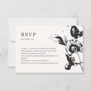 Blume QR-Code Online-Hochzeit RSVP