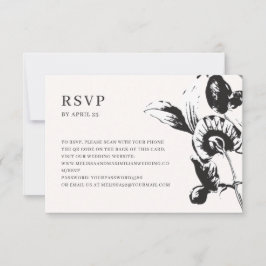 Blume QR-Code Online-Hochzeit RSVP Karte