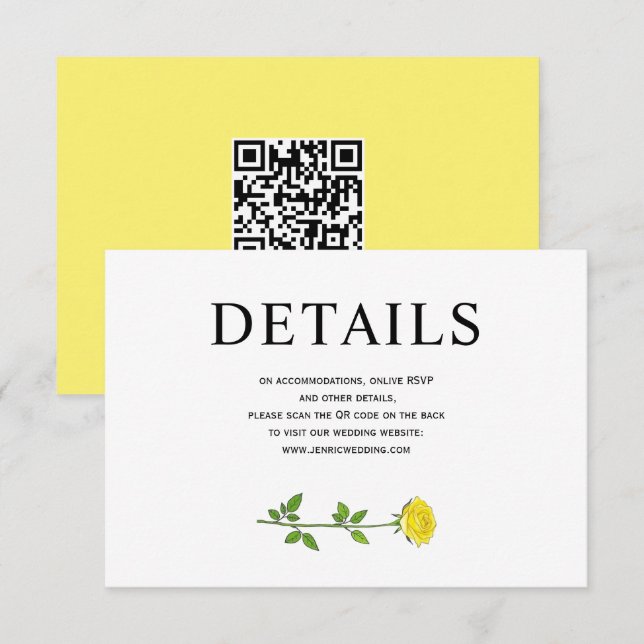 Blume QR Hochzeit Enc Begleitkarte (Vorne/Hinten)