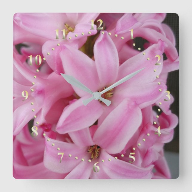 Blume Quadratische Wanduhr (Vorderseite)