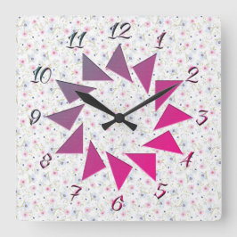 Blume Quadratische Wanduhr
