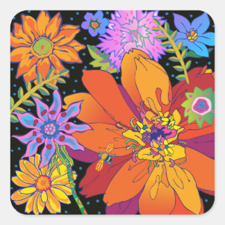 Blume Quadratischer Aufkleber