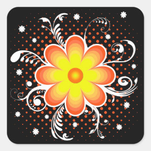 Blume Quadratischer Aufkleber