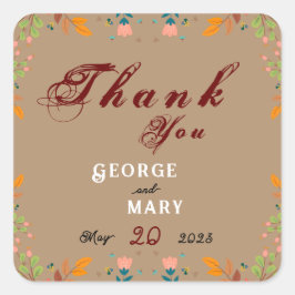 Blume Quadratischer Aufkleber