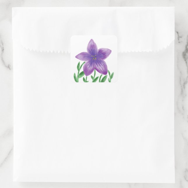 Blume Quadratischer Aufkleber (Tasche)