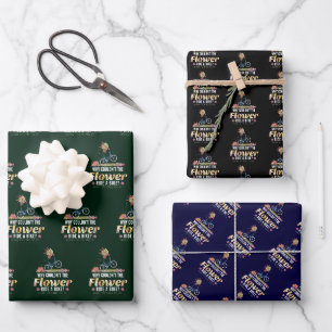 Blume Rafting a Bike - Nature Lover Pun Geschenkpapier Set