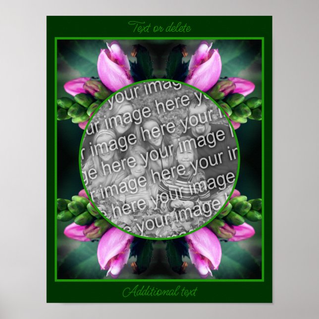 Blume-Rahmen erstellen Sie Ihr eigenes Foto Poster (Vorne)