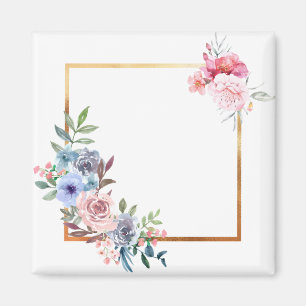 Blume rahmen florale Rahmen Rose Blätter Magnet